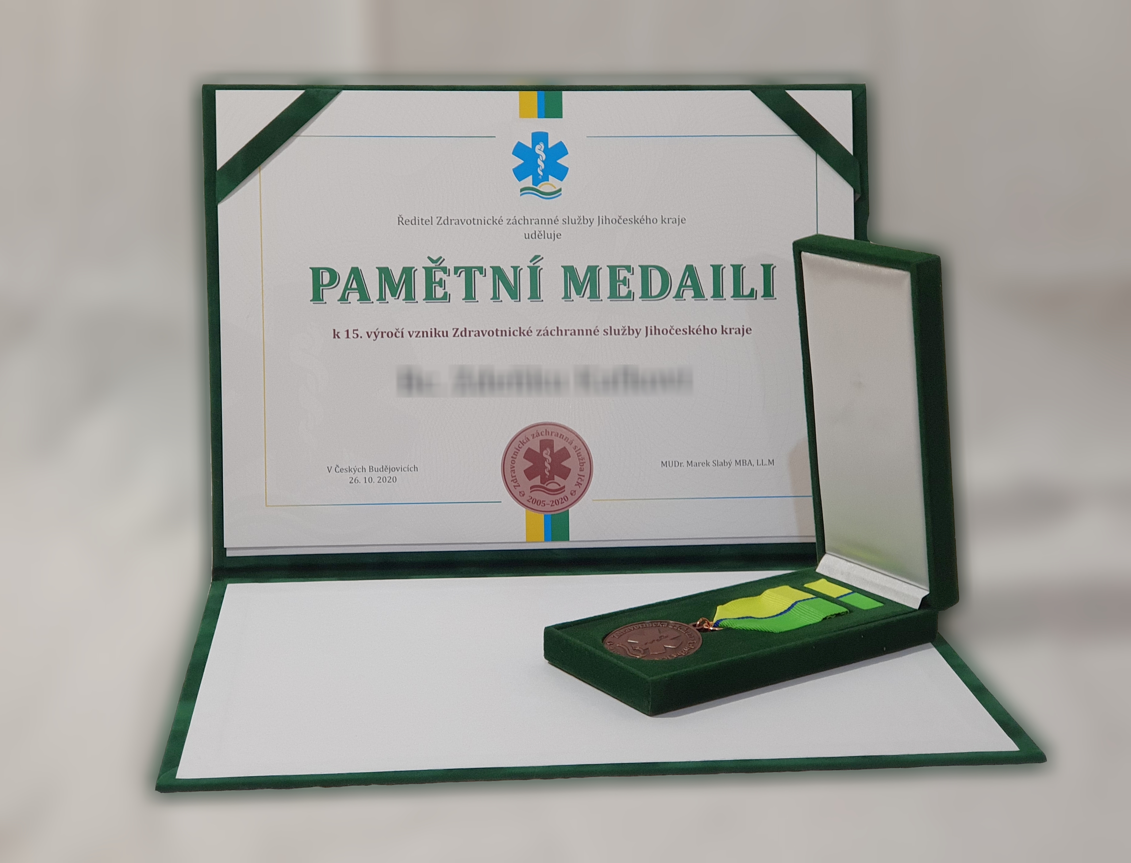 Pamětní medaile 15. let Zdravotnické záchranné služby JčK